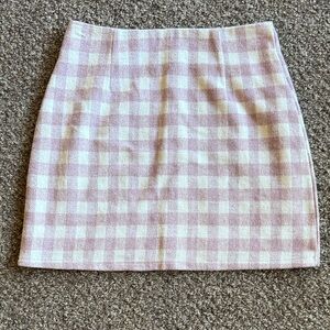 Pink Plaid Women's Skirt